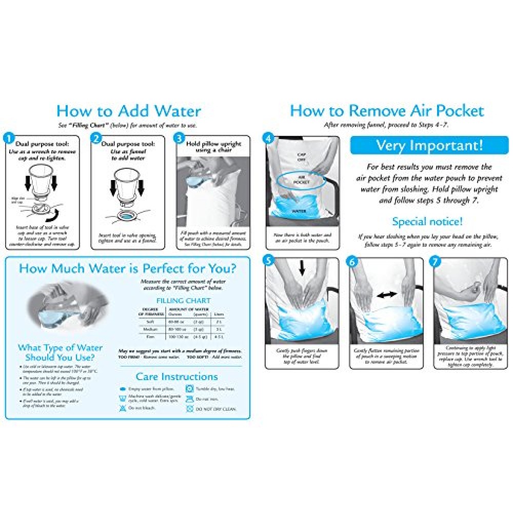 Mediflow Waterbased Pillow Waterfilled Pillow Conforms to Neck and